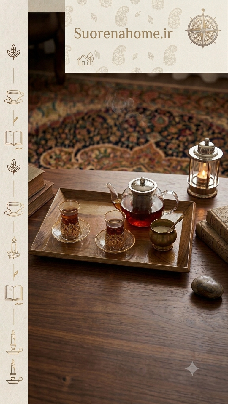 سینی  چایی خوری چوبی
